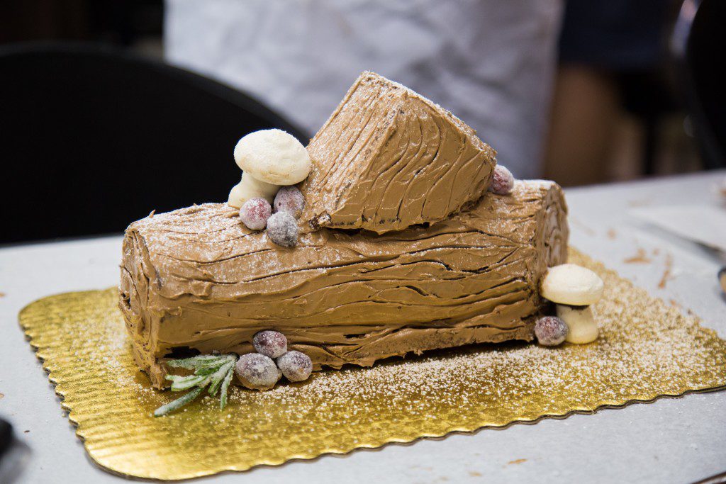 Birch Yule Log Cake with Meringue Mushrooms — Under A Tin Roof