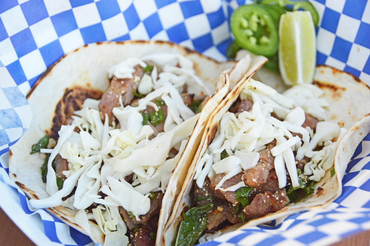 Pork collar tacos at Sap Sap Thai pop-up