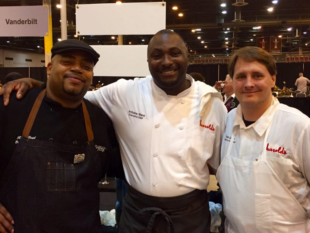 From left: chefs Kelly Boyd of Hearsay Gastro Lounge, Antoine Ware and Ryan Sawka of Harold's Tap Room.