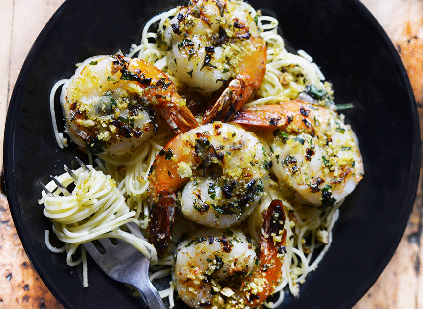 Andrew Zimmern's shrimp capellini, perfect for Valentine's Day