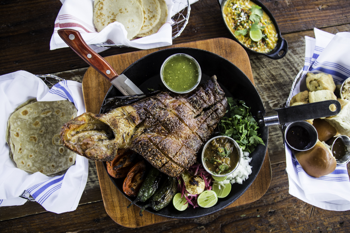 Pig's head carnitas at Armadillo Palace