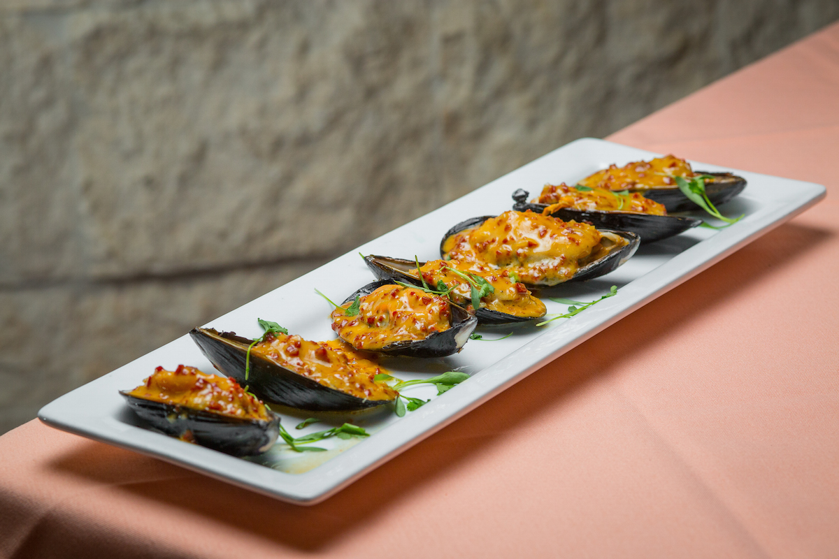 Mussels with chorizo, shallots and crema from Picos 