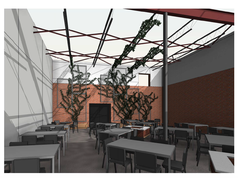 A rendering of Indianola's patio. Image courtesy of Agricole Hospitality