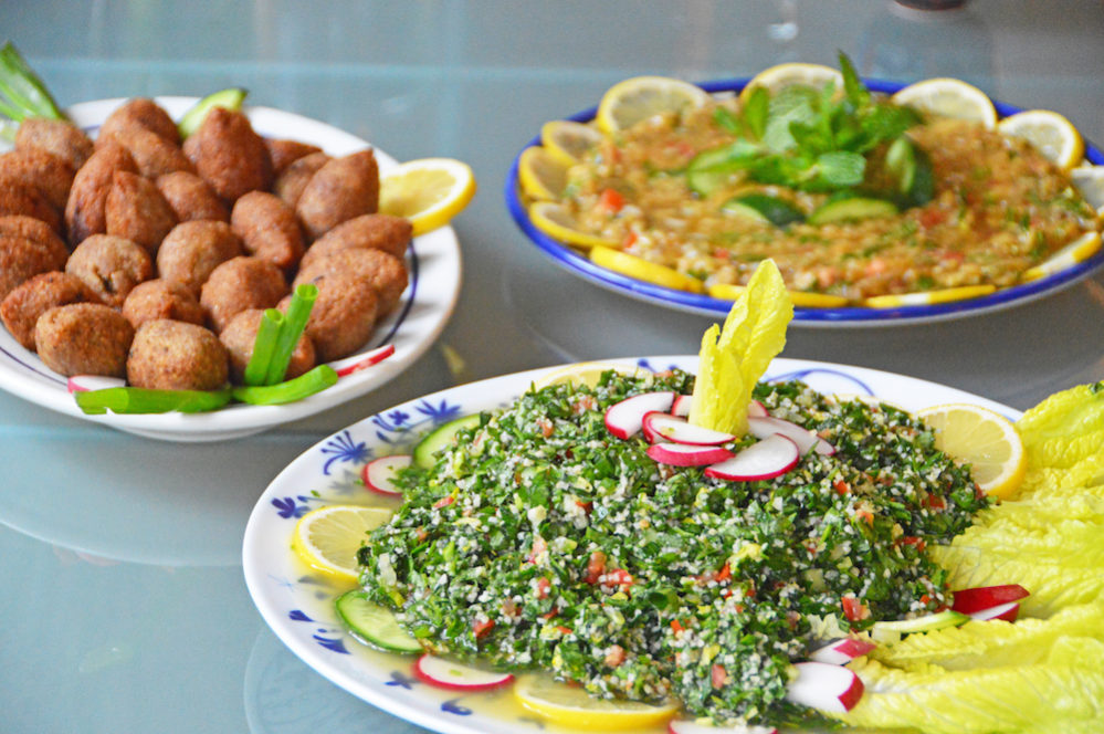 A few of the dishes made in Wafdia's cooking classes. Photo by Ellie Sharp