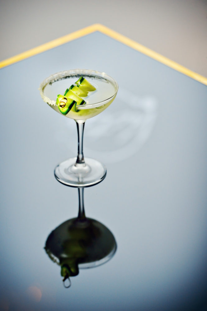 Le Martini ($14) features Grey Goose vodka, diced cucumber, fleur de sel and Antica Carpano. Brian Tafelmeyer photo.